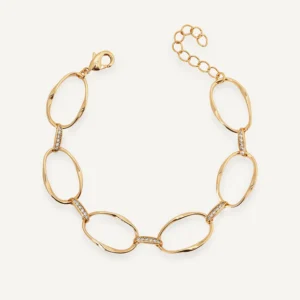 Pulsera eslabones Flow con circonitas