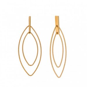 PENDIENTES PLATA CHAPADO DORADO DOS ELIPSE DIAMANTADOS