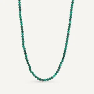 Cadena bolas con Piedra Malachite