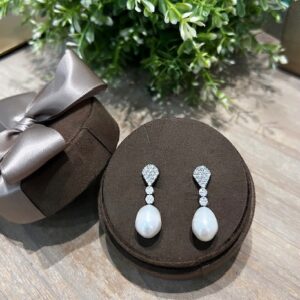 Pendientes Plata con Circonitas y perlas cultivadas