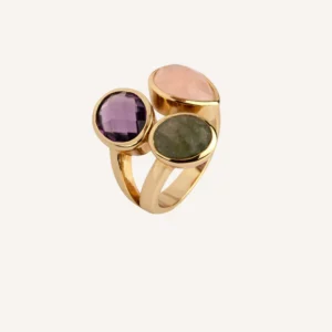 Anillo India con piedras de colores