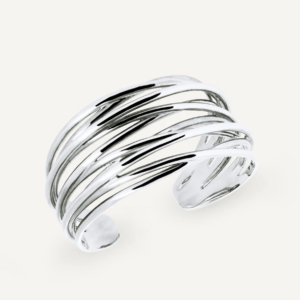 Brazalete plata con tiras Siara
