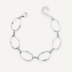 Pulsera eslabones Flow con circonitas