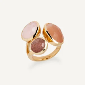 Anillo Peach con piedras naturales