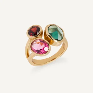 Anillo Flora con piedras naturales