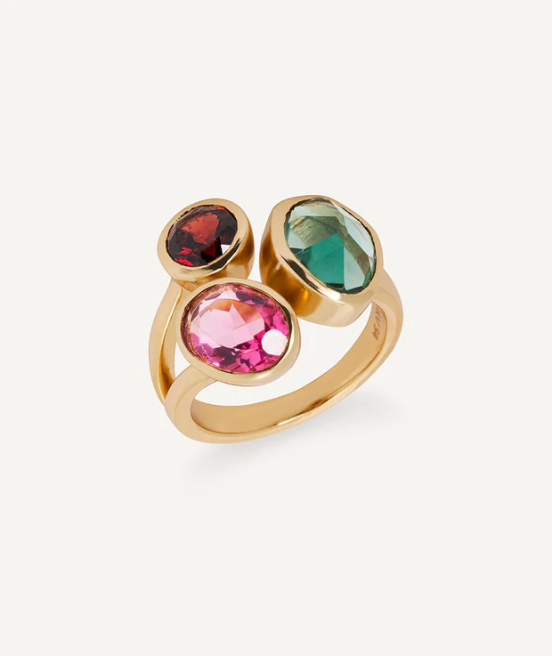 Anillo Flora con piedras naturales