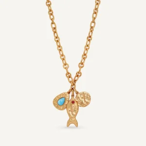 Collar eslabones Abisal con piedras semipreciosas