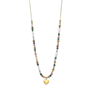 Collar Lotus Style Woman'S Heart LS2553-1/2 acero inoxidable