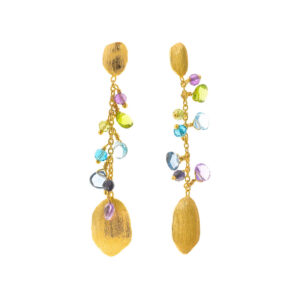PENDIENTES LATON CHAPADO DORADO OVALOS CADENA HIDRO PERIDOTO TOPACIO AZUL IOLITA AMATISTA OVALOS FACETADOS