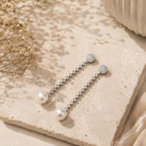 Pendientes Plata con Circonitas y perlas