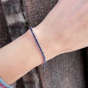 Pulsera Plata Riviere con zafiros azules