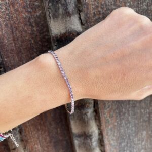 Pulsera Plata Riviere con circonitas lila