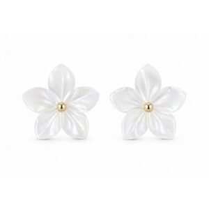 Pendientes de Plata chapada con Flor de nácar