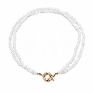 Collar Ágatas blancas y cierre dorado