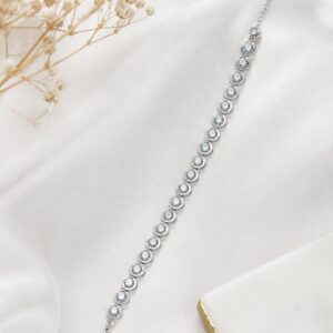 Pulsera de Plata con rosetones cuajados de circonitas