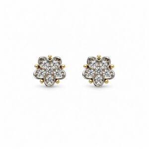 Pendientes Oro 9kt Niña con Flor circonitas