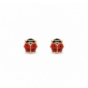 Pendientes Niña Oro 9kt Mariquita