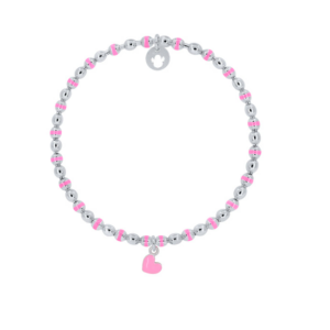 PULSERA PLATA ELÁSTICA COLORS CORAZÓN