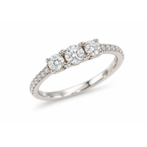 Anillo Oro blanco 18kts con circonitas